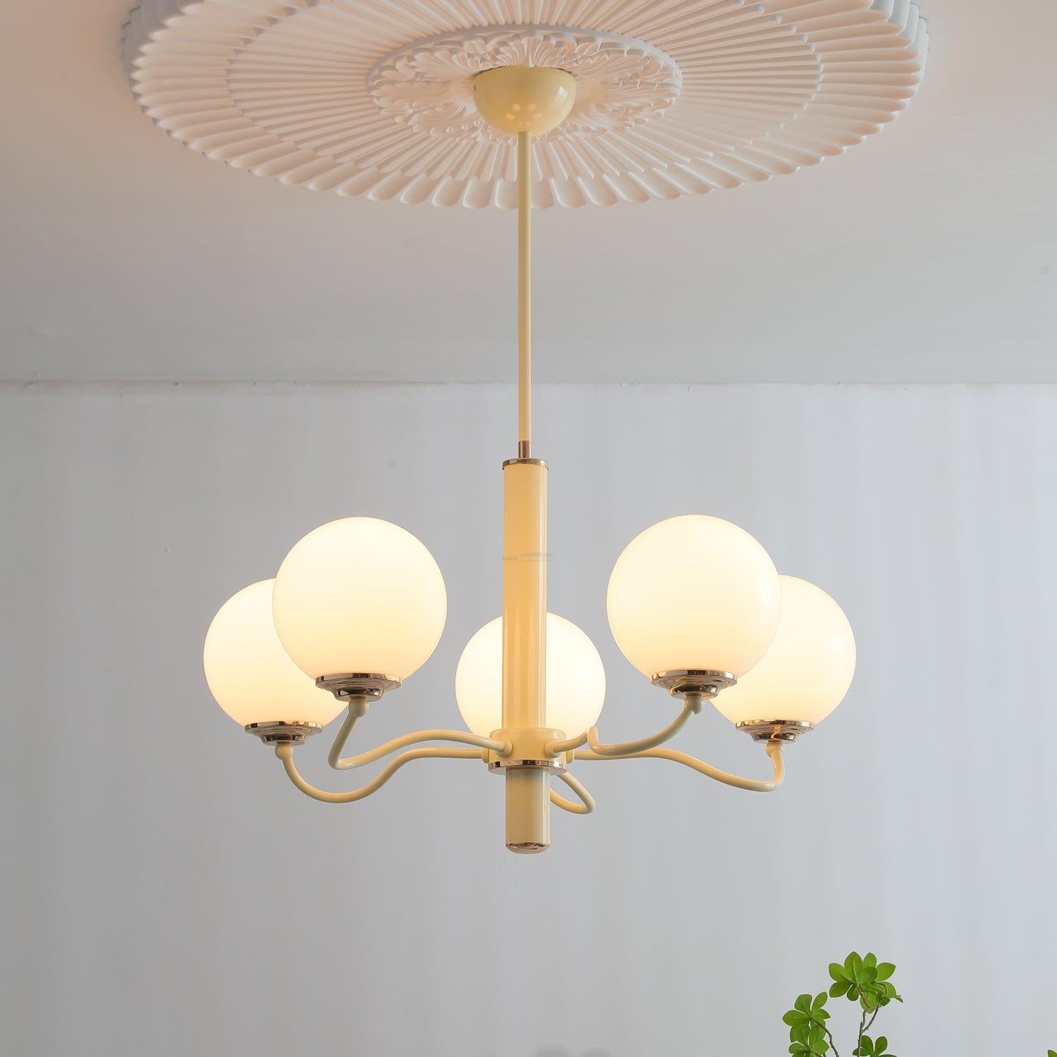 Radiant Globe Chandelier with 3/6/8 heads - Bend, Marshmallow Chandelier-1-Luxehomezone