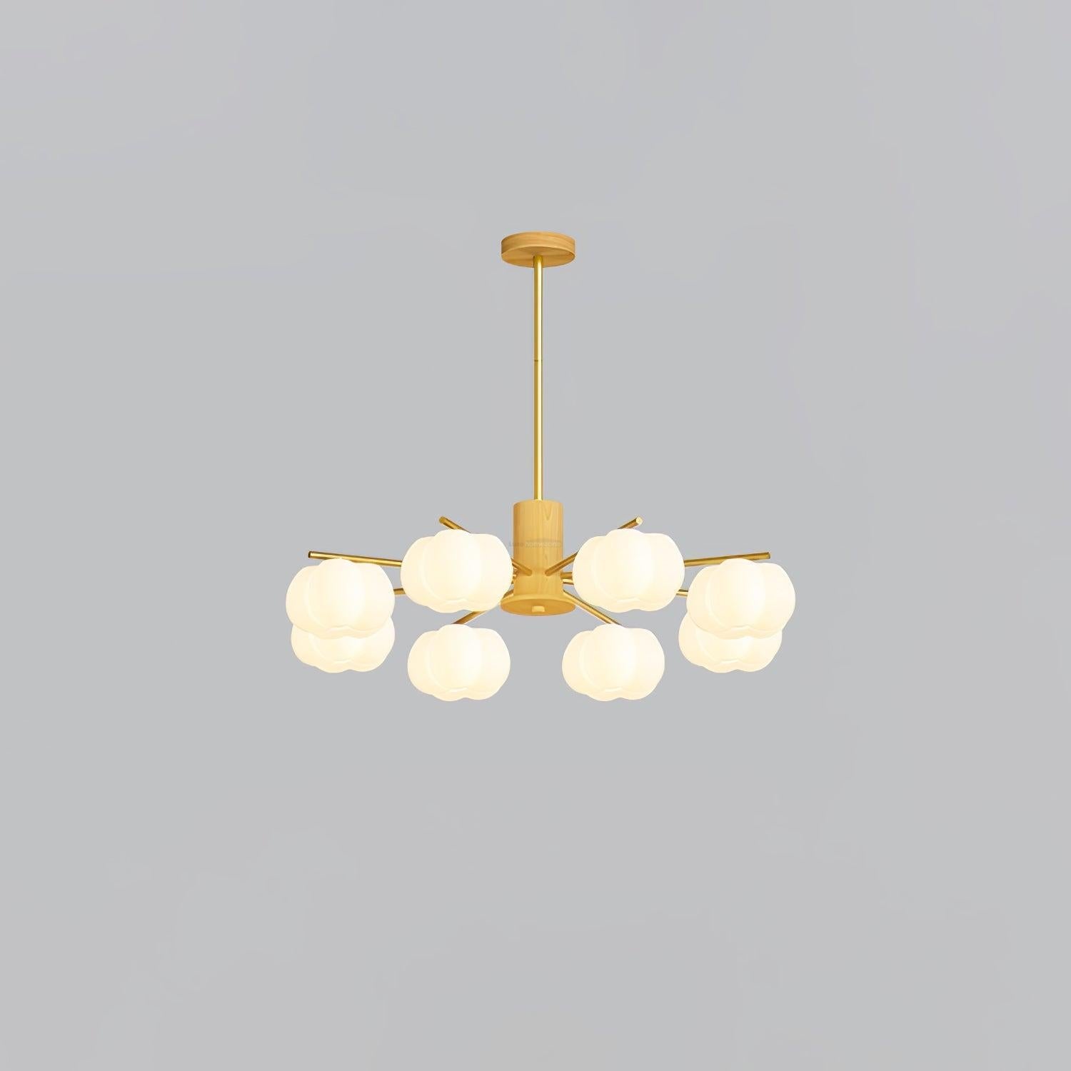 Wooden Cotton Balls Chandelier with 5/8 lamps - Zahara-1-Luxehomezone