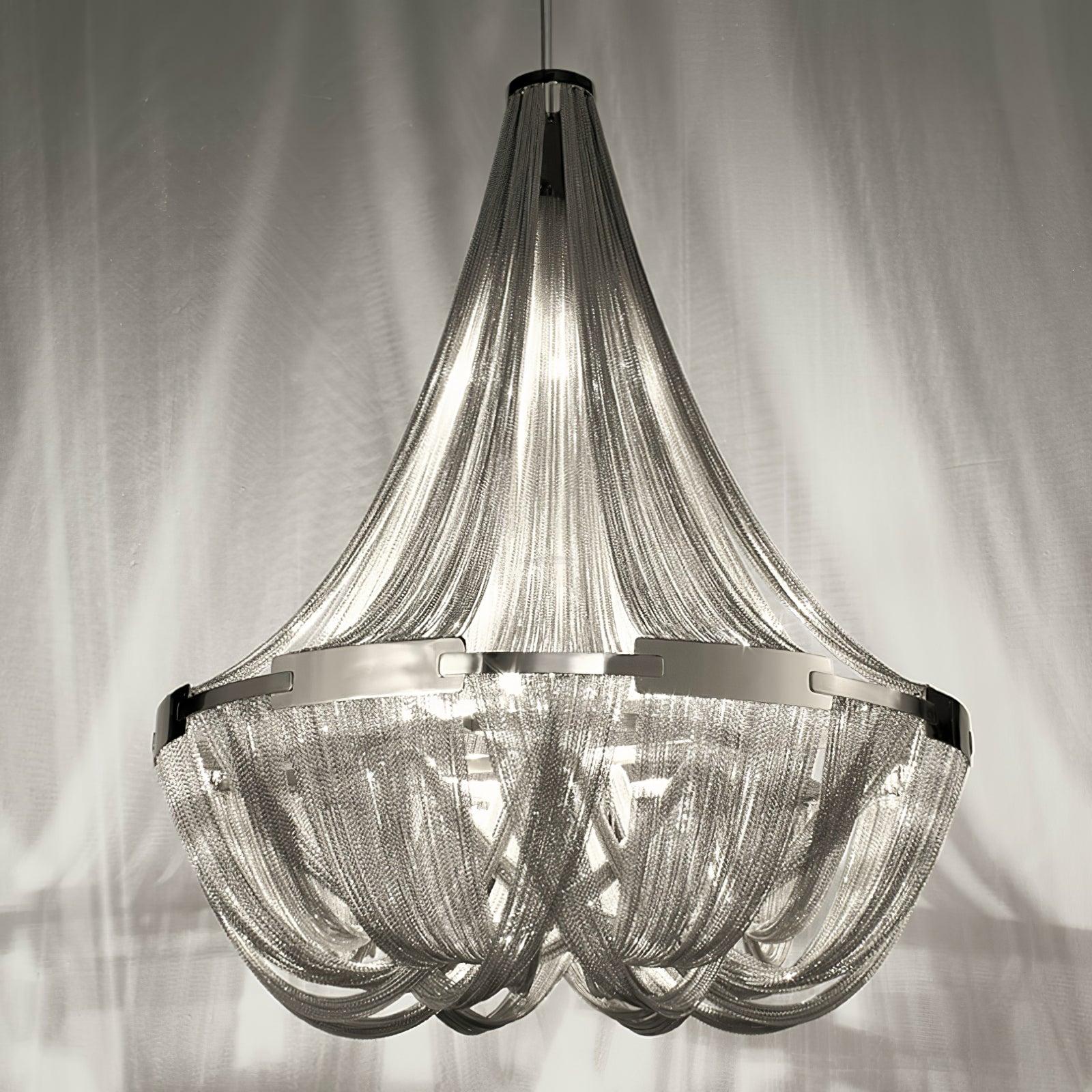 Tassel Aluminum Chain Chandelier ∅ 23.6″ - Tassel-1-Luxehomezone