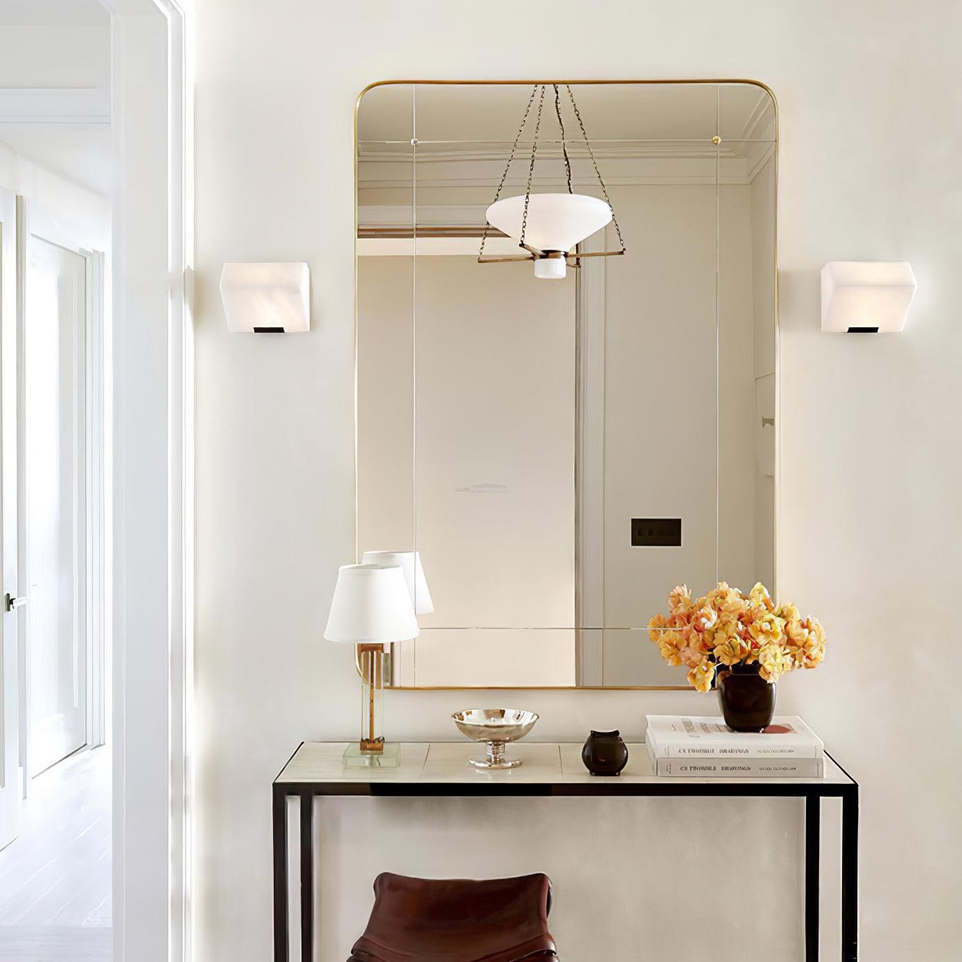Alabaster Staircase Wall Sconce - Alabaster, Alabaster Wall Lamp-1-Luxehomezone