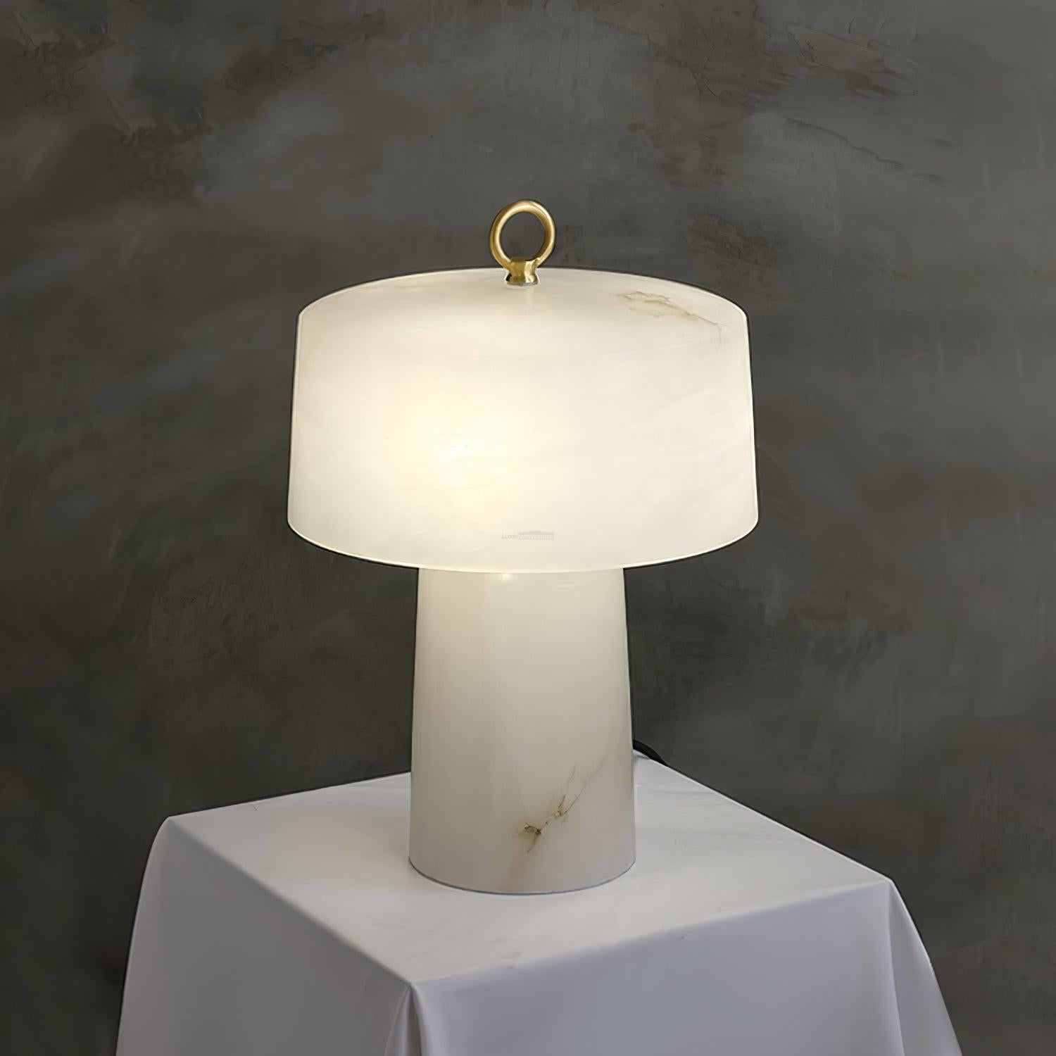 Aogashima Table Lamp  ∅ 11.8″ - Alabaster-1-Luxehomezone