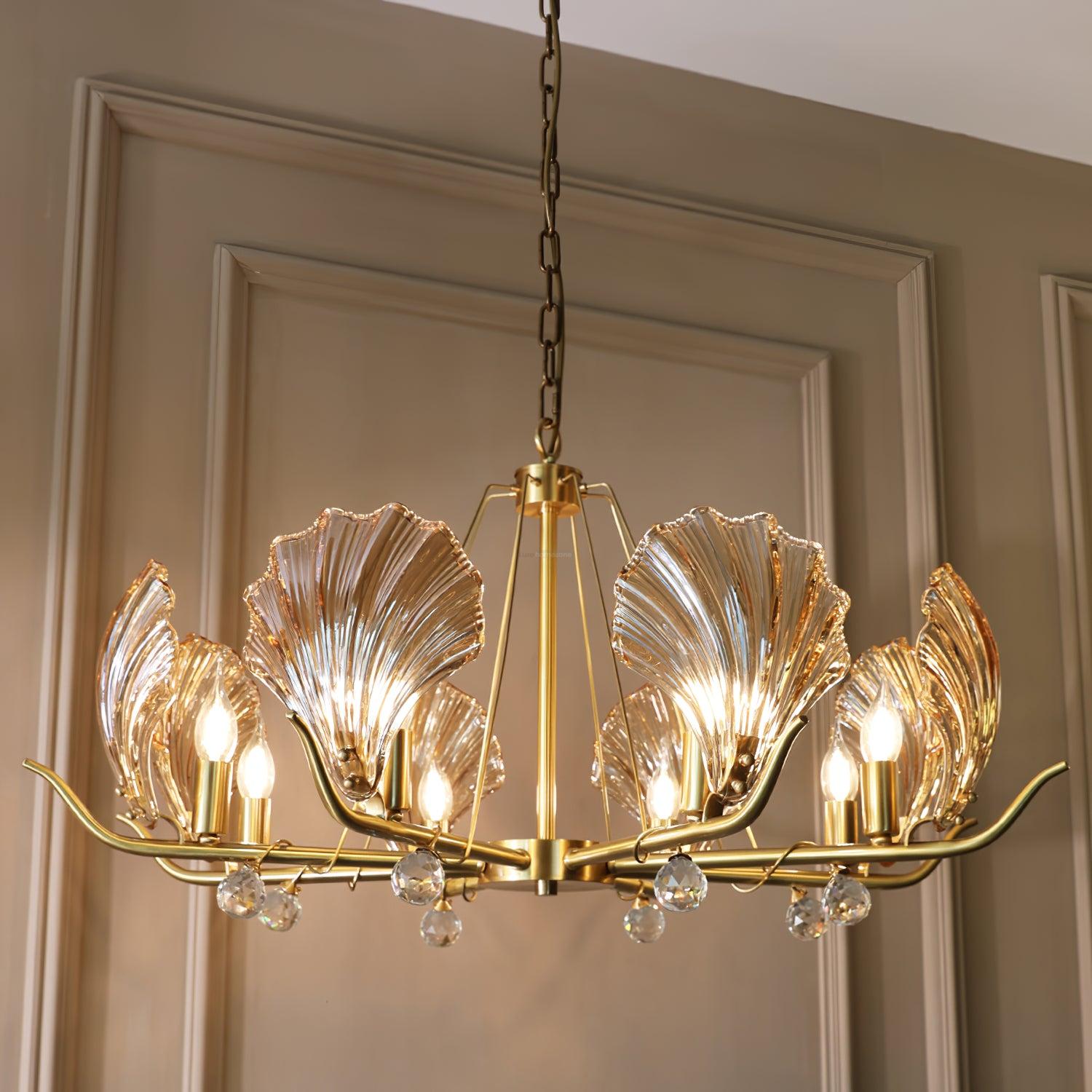 Shell Crystal Chandelier with 3/6/8 heads - Luxehomezone