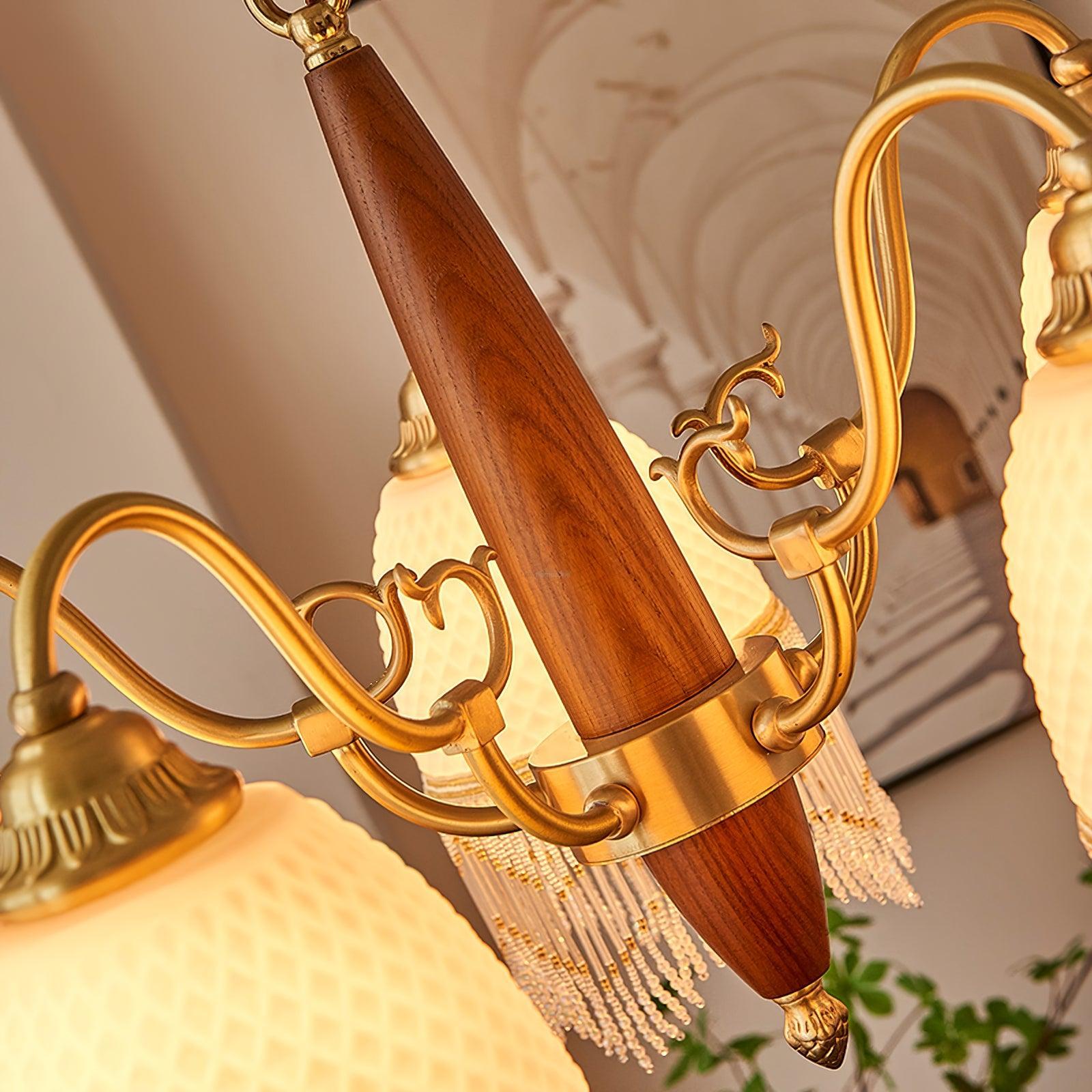 Mesh Tassel Glass Chandelier ∅ 19.7″ - Tassel-1-Luxehomezone