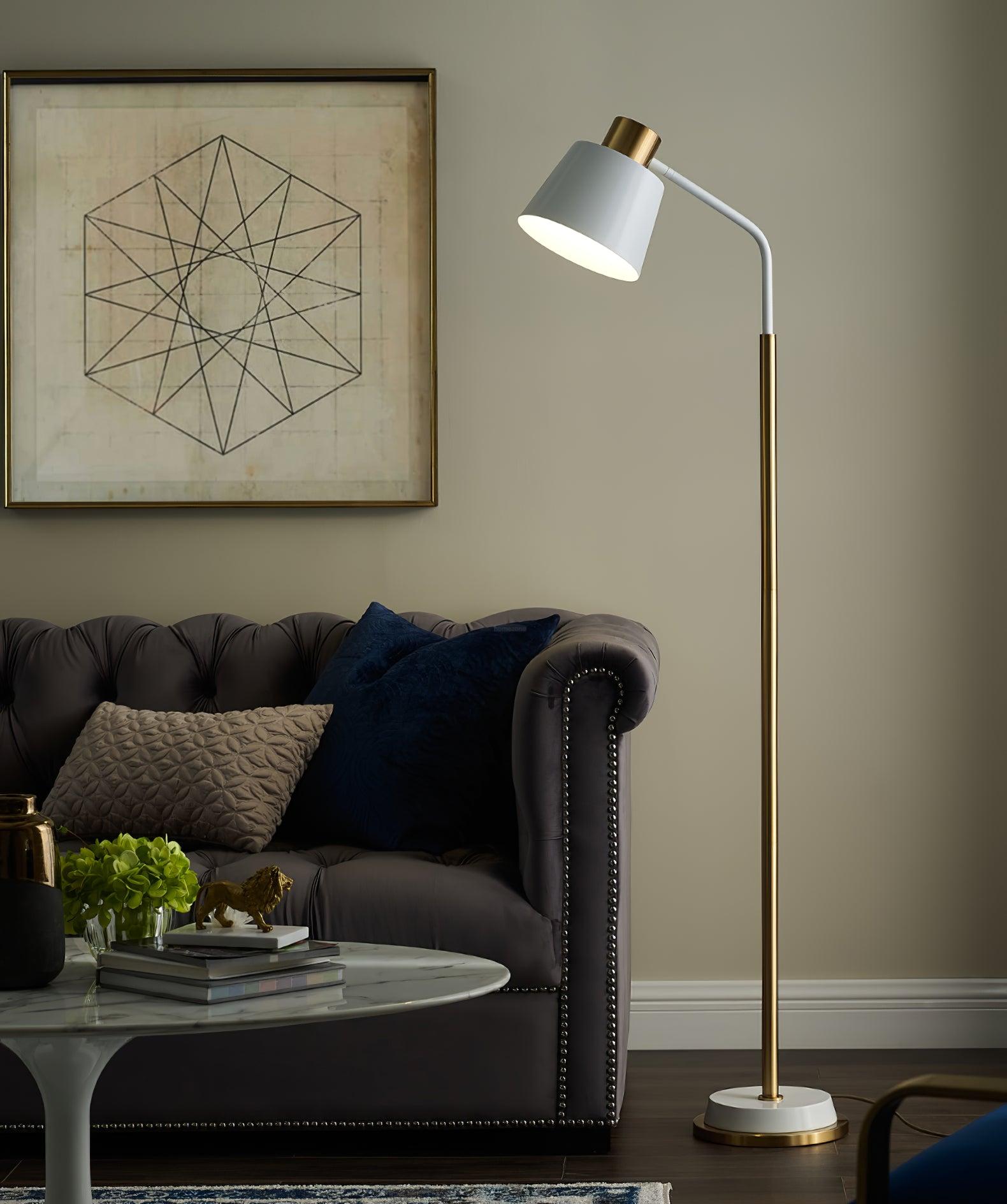 Emmental Floor Lamp ∅ 17.3″ - Gold&Black, Gold&White-1-Luxehomezone