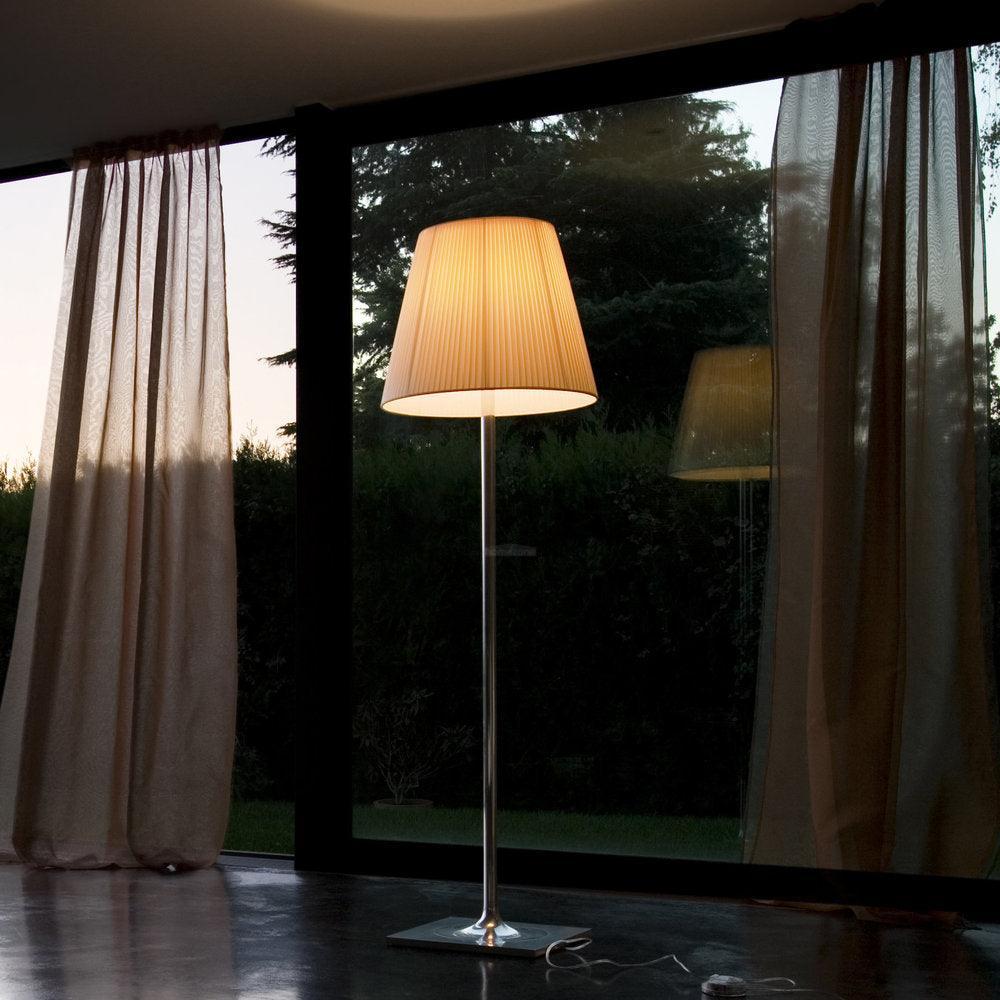 Chrome Prism Floor Lamp ∅ 15.7″ - Art Glass-1-Luxehomezone