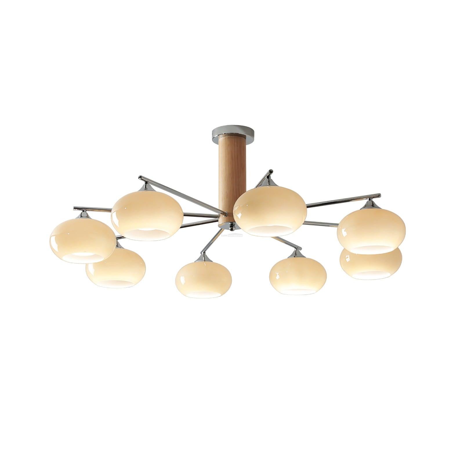 Elliptical Persimmon Chandelier with 3/6/8 heads - Glass Chandelier, Persimmon-1-Luxehomezone