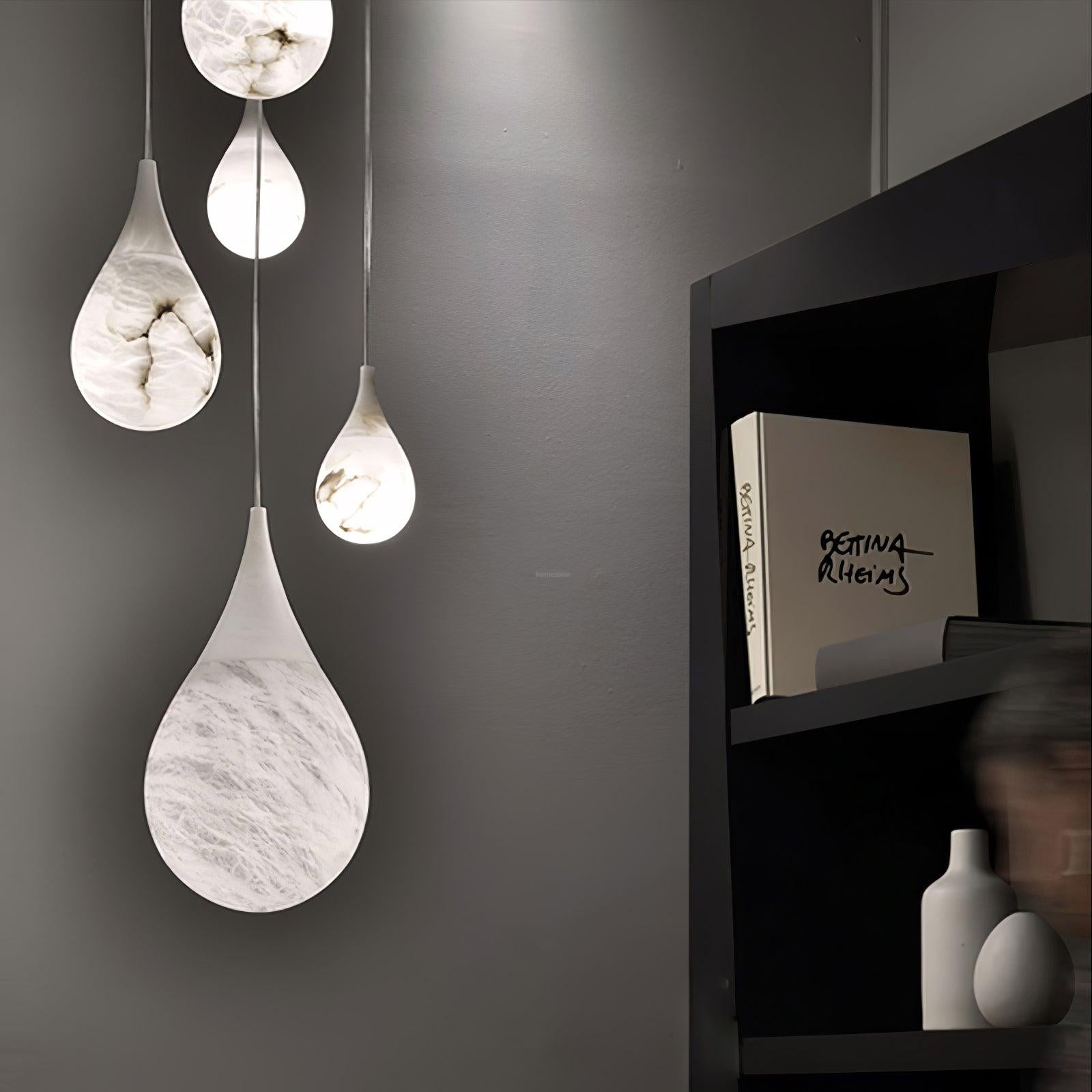 Marble Raindrop Pendant Alabaster Light - Alabaster, Alabaster Pendant-1-Luxehomezone