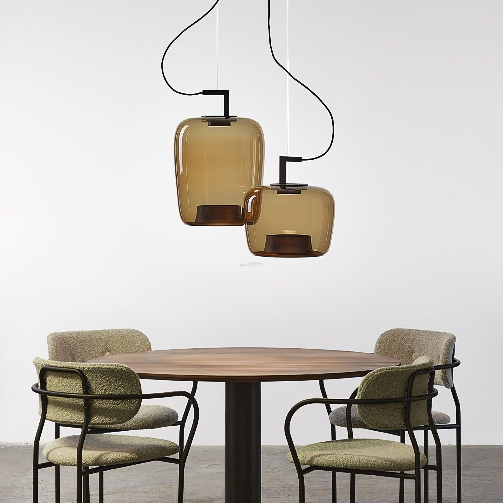Doppelte Pendant - Art Glass-1-Luxehomezone