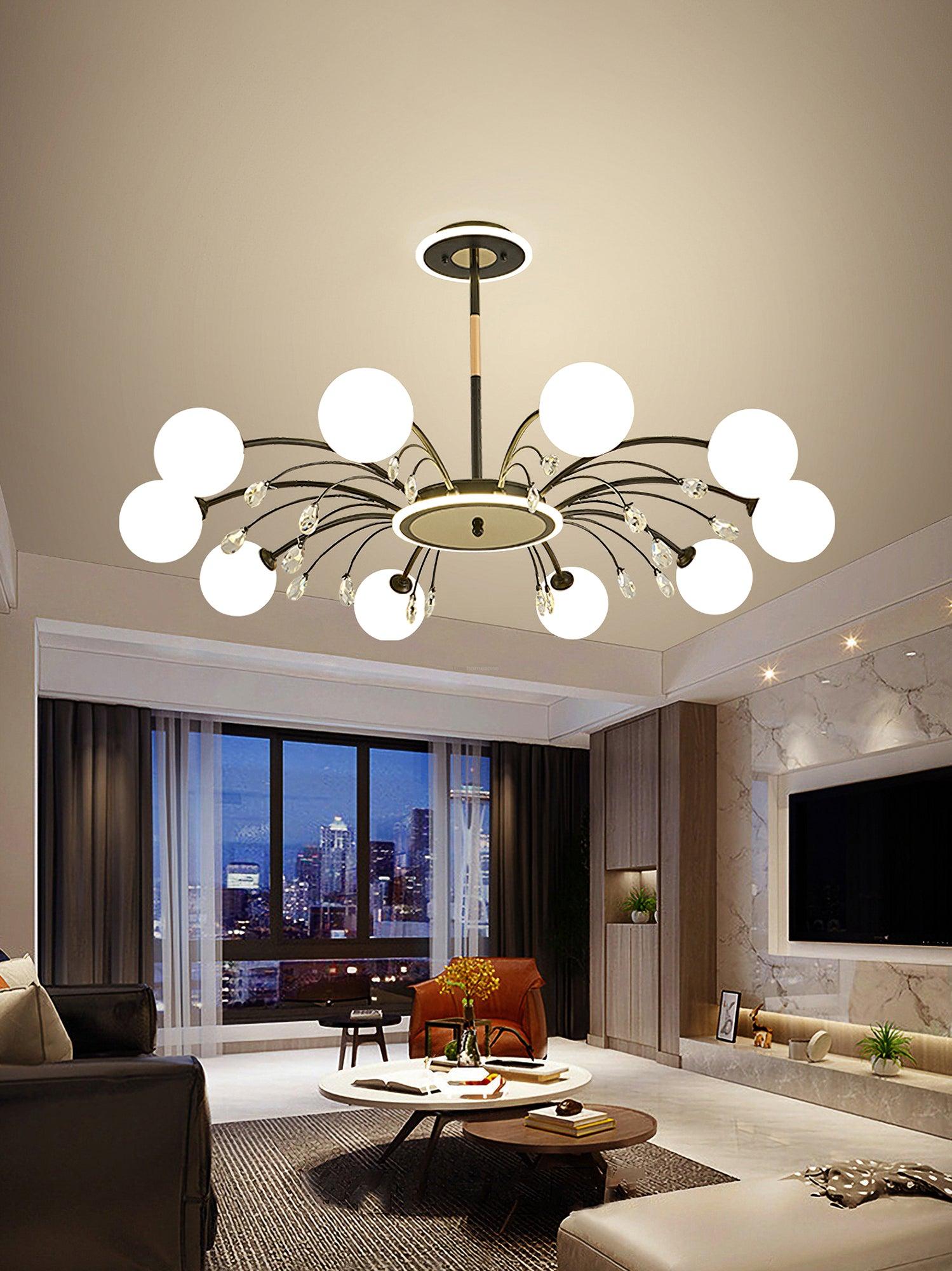 Glamorous Glass Raindrop Chandeliers with 6/8/10/12/16 heads - Bend-1-Luxehomezone