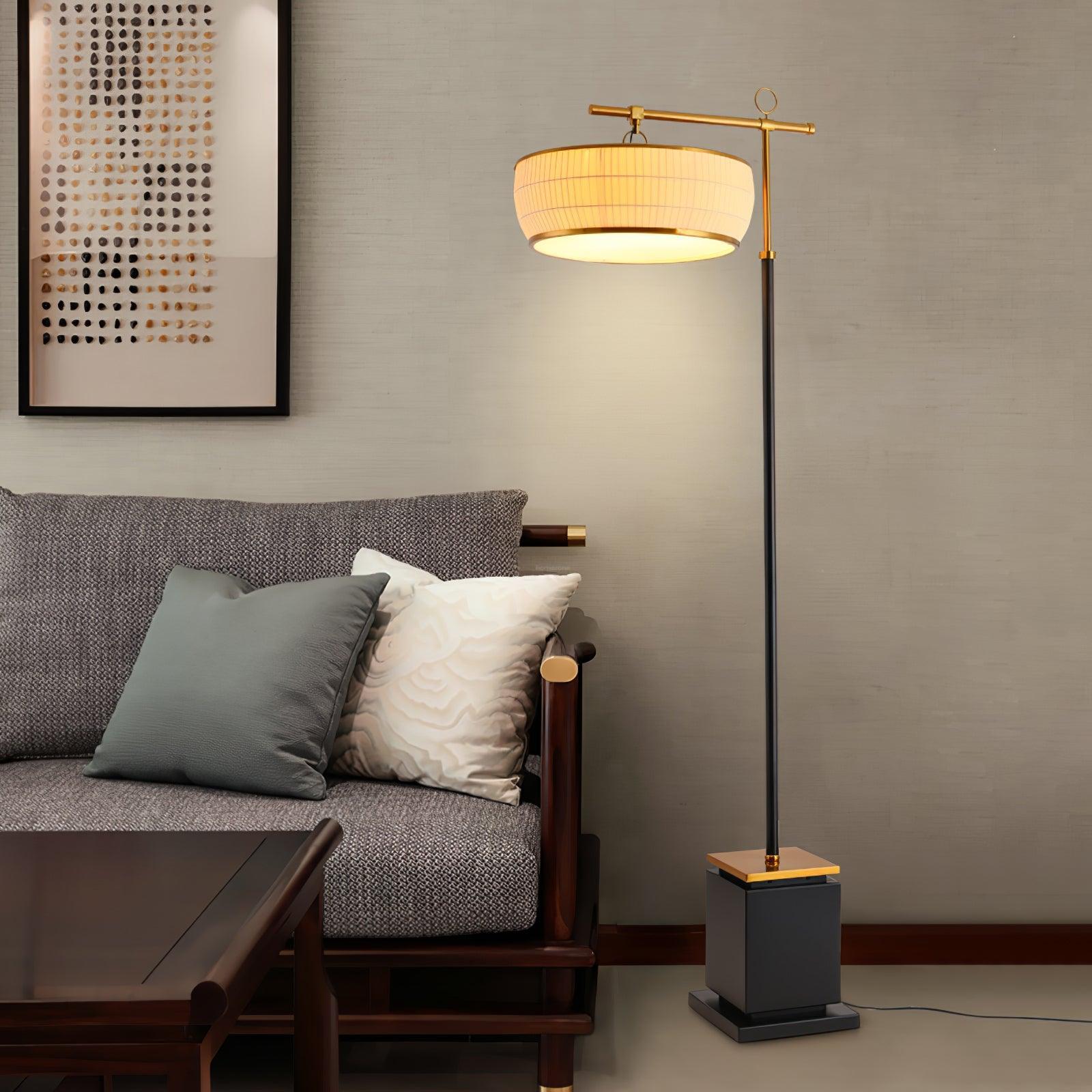 Hejun Fabric Floor Lamp W 24.4″ - Drapery-1-Luxehomezone