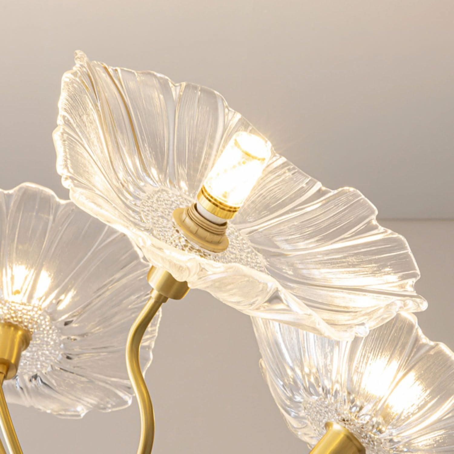 Lotus Leaf Glass Chandelier ∅ 35.4″ - Luxehomezone