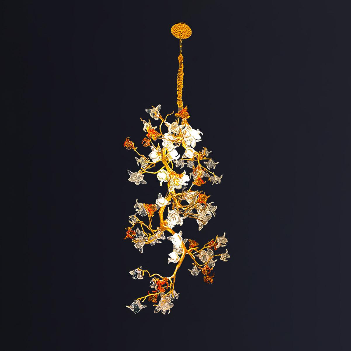 Brass Maple Long Branch Staircase Chandelier - Helia-1-Luxehomezone