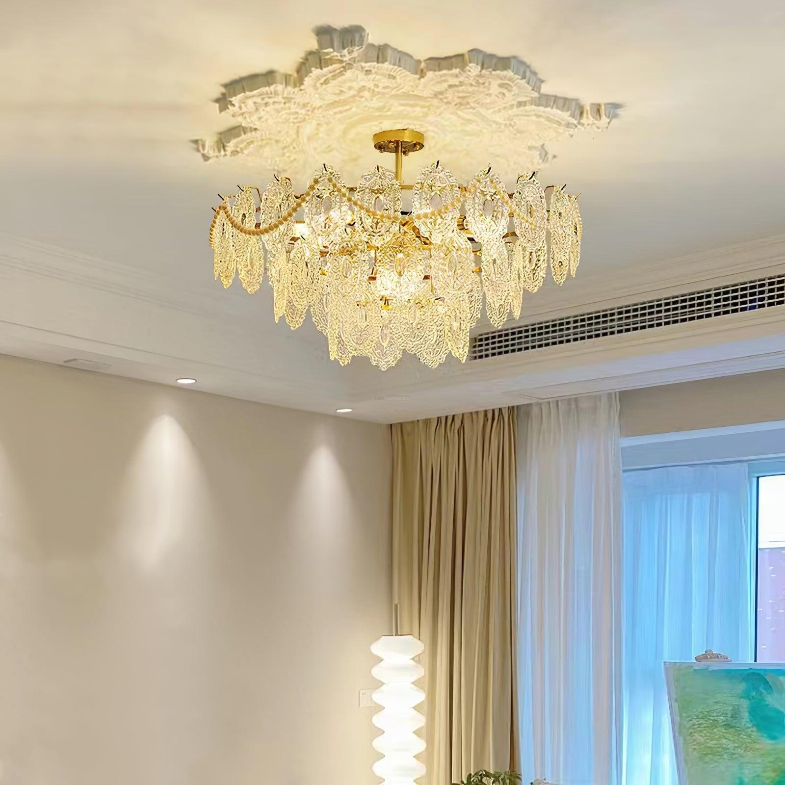 Wave Glass Style Chandelier - Cylinder-1-Luxehomezone