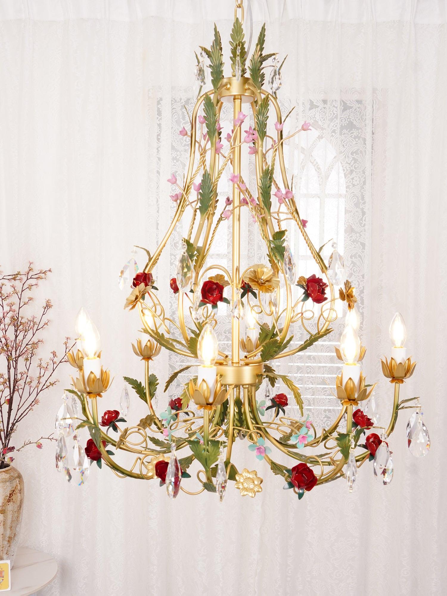 Candle Style Rose Love Chandelier with 6/8 heads - Candle-1-Luxehomezone