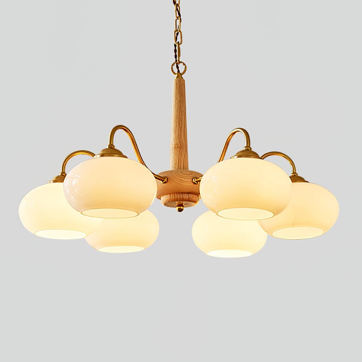 Persimmon Chandelier with 3/4/6 heads - Glass Chandelier, Persimmon-1-Luxehomezone