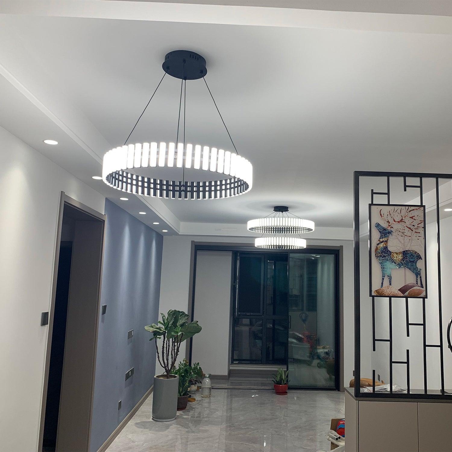 Hanging LED Chandelier ∅ 15.7″ - ring-1-Luxehomezone