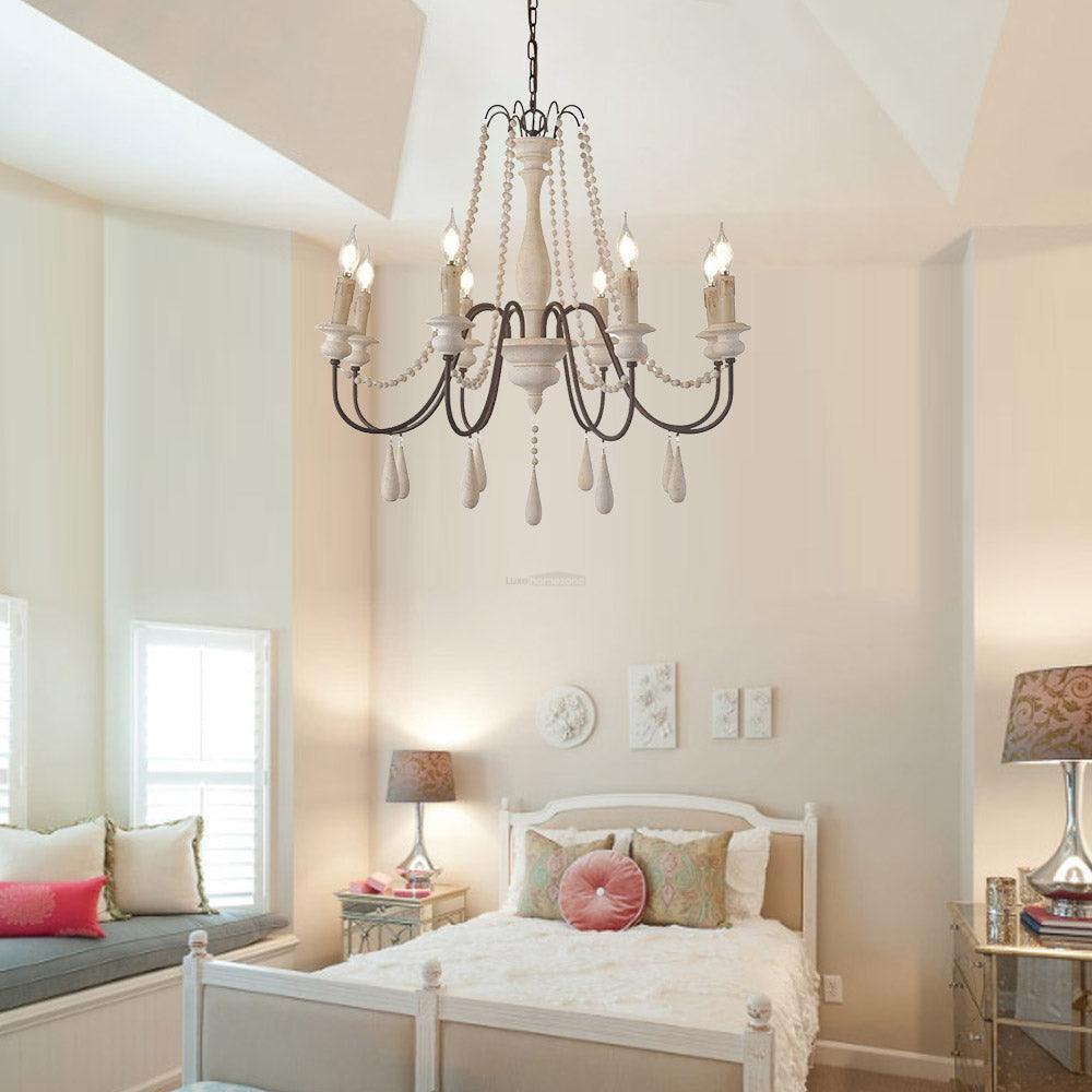 Candle Style Beaded Chandelier Φ 29.5″ - Candle-1-Luxehomezone