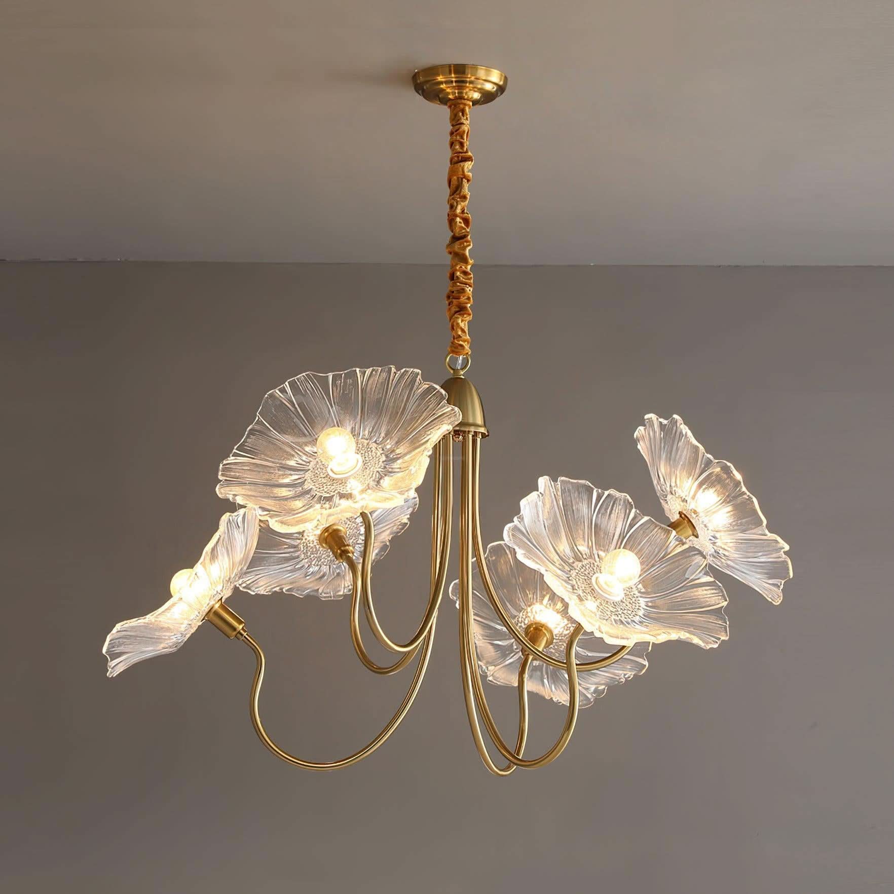 Lotus Leaf Glass Chandelier ∅ 35.4″ - Luxehomezone