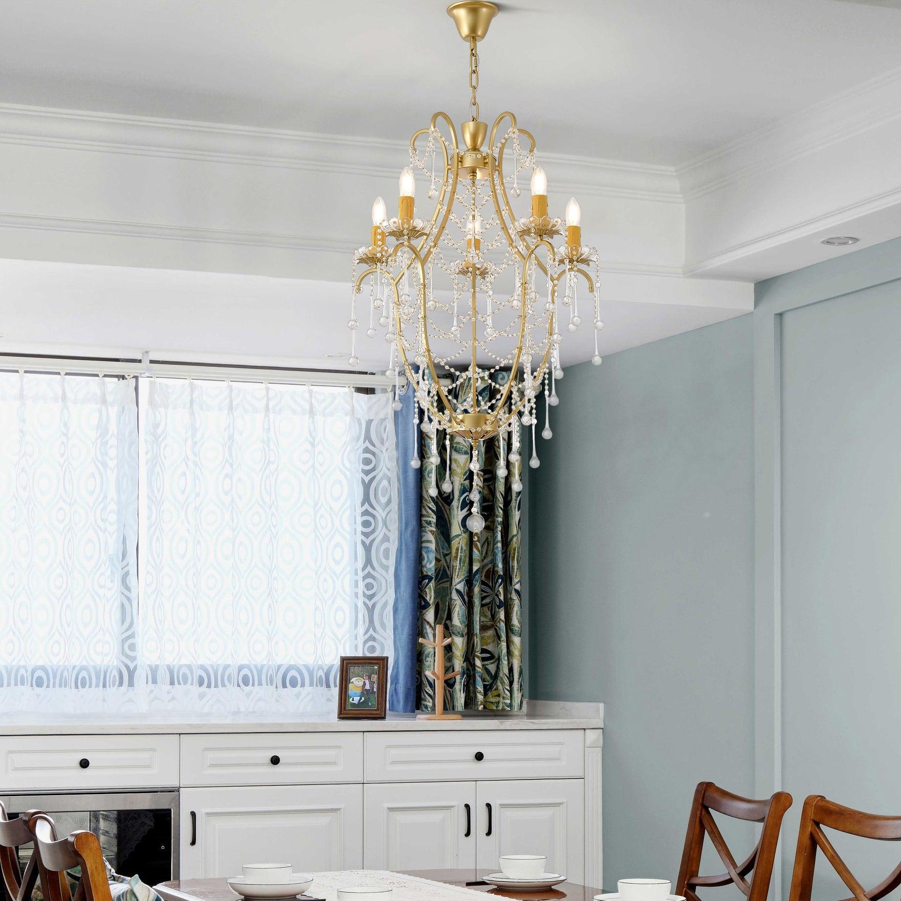 Crystal Birdcage Candle Chandelier Φ 21.7″ Candle - Candle-1-Luxehomezone