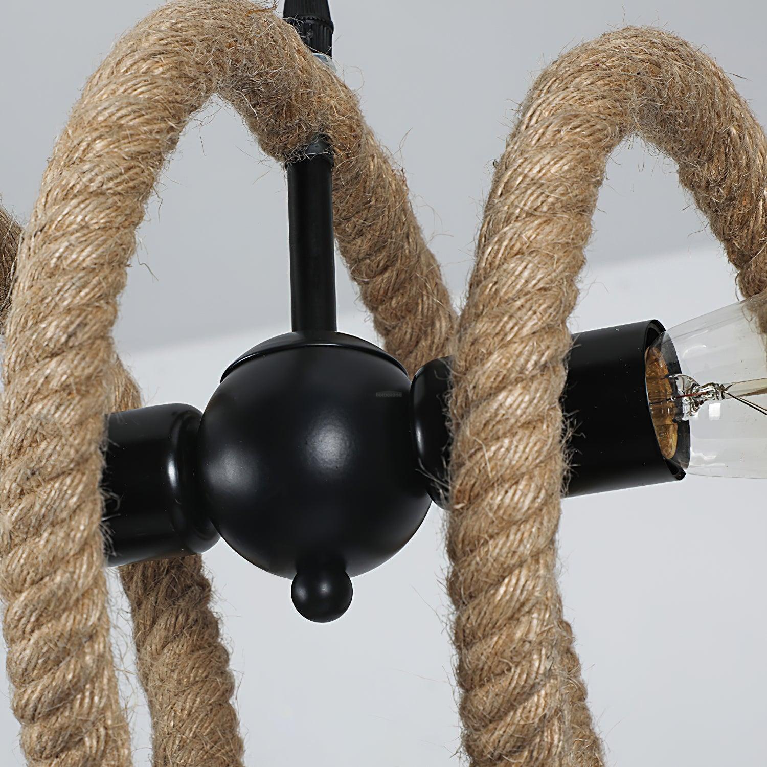 Hemp Rope Industrial Spiral Chandelier ∅ 31.5″ - Luxehomezone