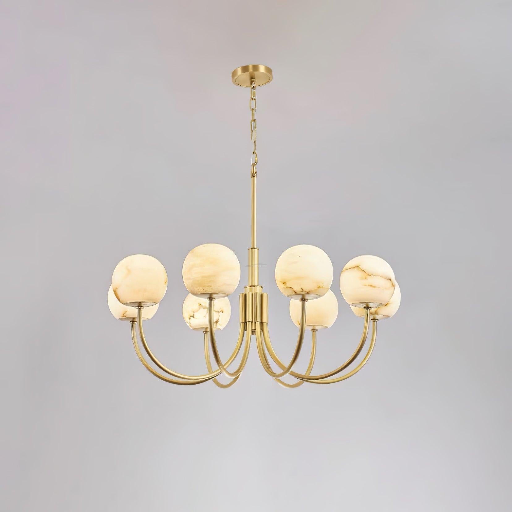 Aurelian Alabaster Globe Chandelier with 6/8/10/12 heads - Luxehomezone