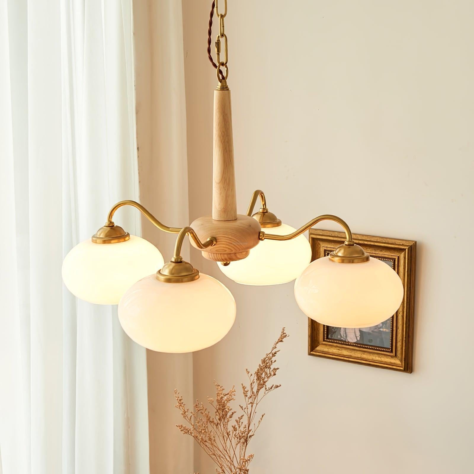 Persimmon Chandelier with 3/4/6 heads - Glass Chandelier, Persimmon-1-Luxehomezone