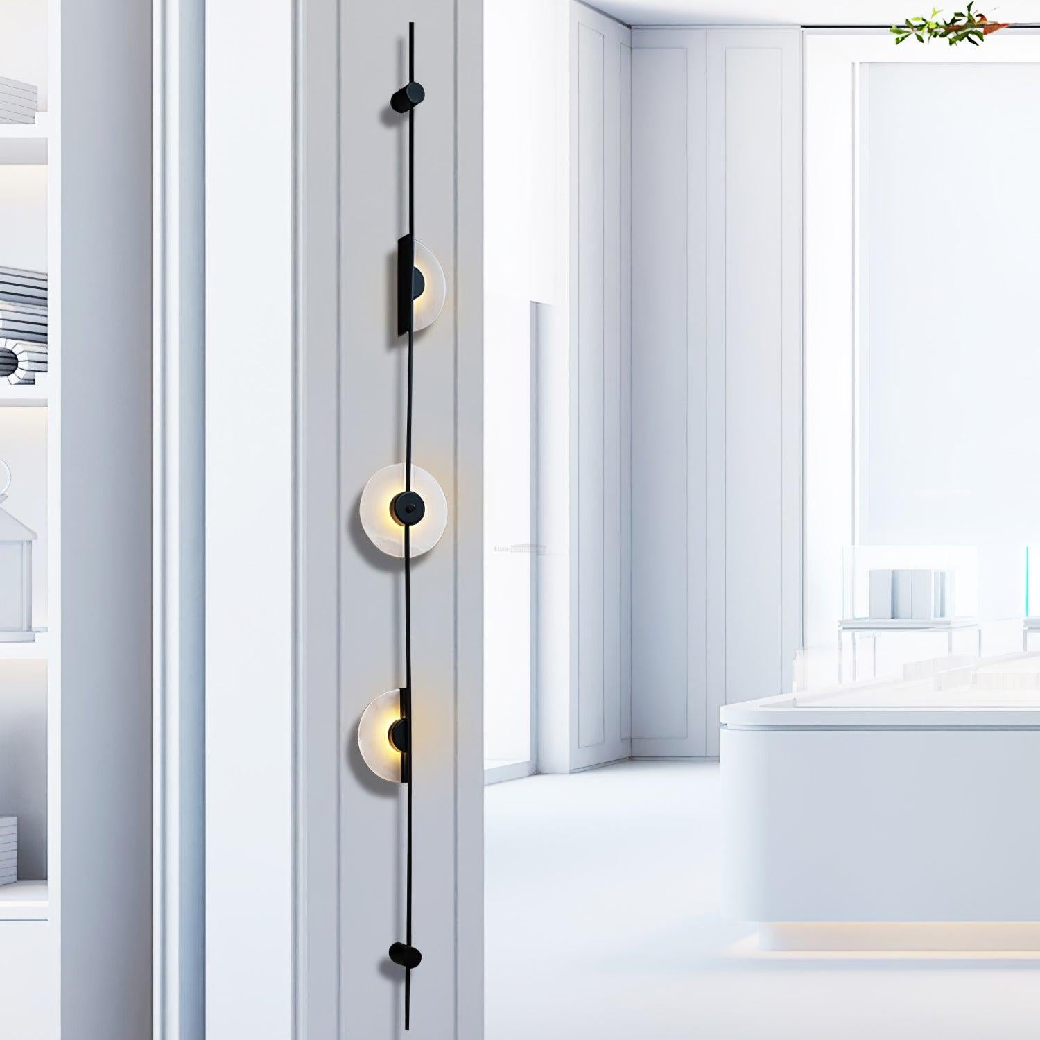Alabaster Orb Vertical Wall Sconce - Luxehomezone