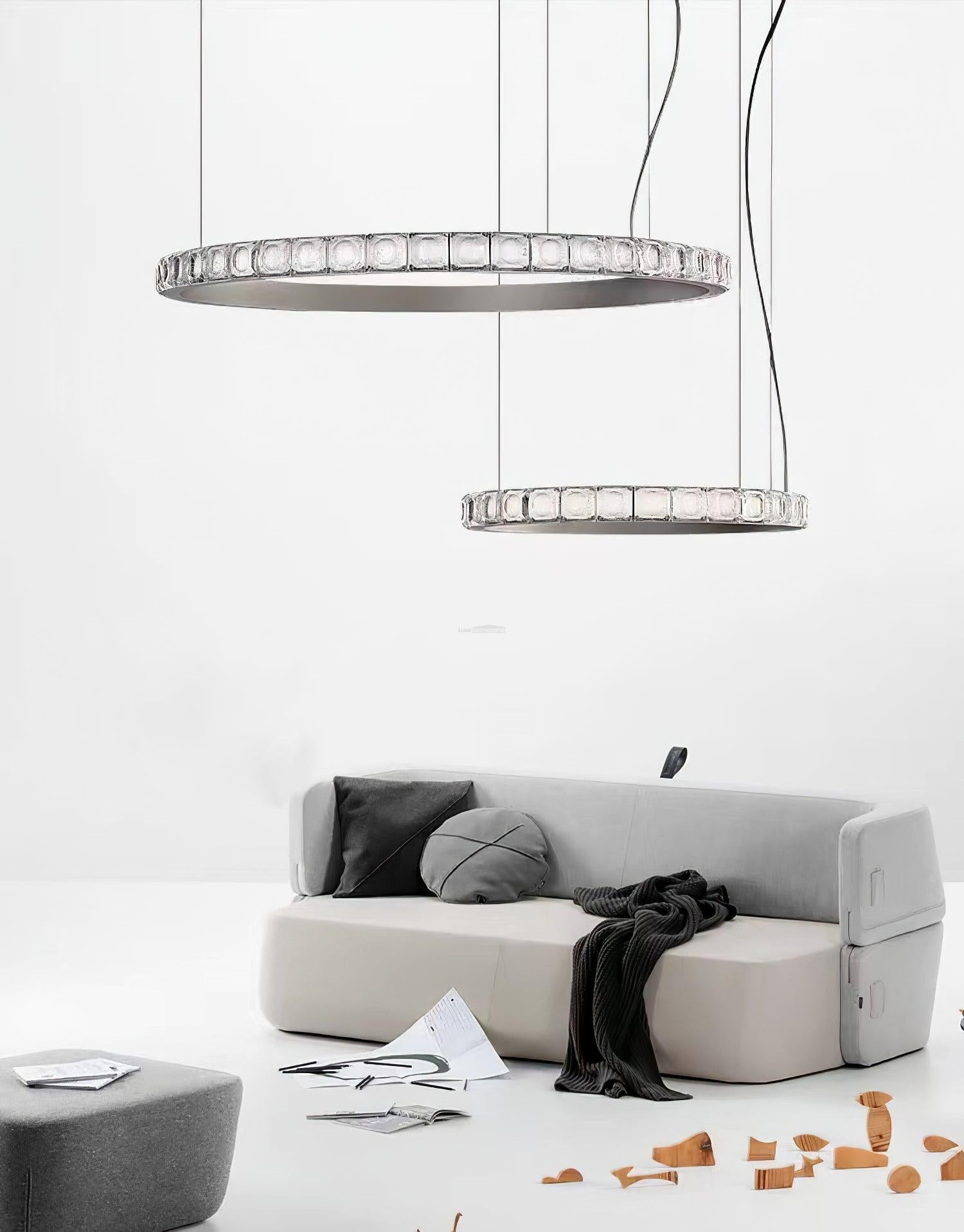 Aura Ring Chandelier ∅ 15.7″ - Straps-1-Luxehomezone