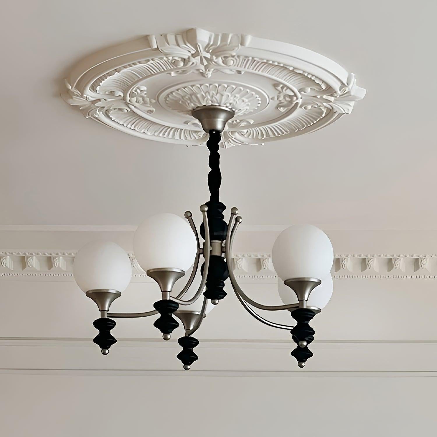 Tina Wooden Chandelier with 3/5 heads - Bend, Marshmallow Chandelier-1-Luxehomezone