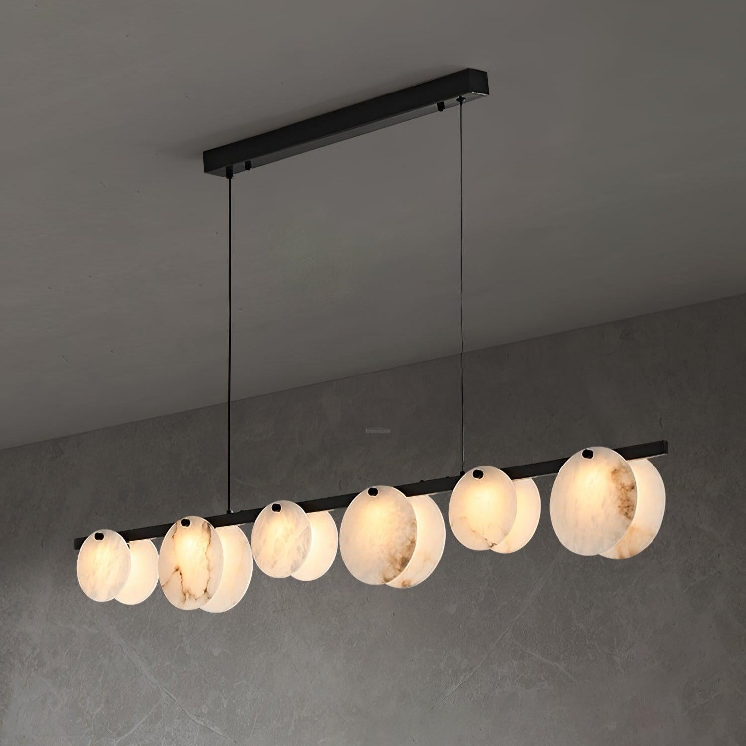 Trinidad Linear Dining Room  Alabaster Chandelier - Alabaster, Alabaster Chandelier-1-Luxehomezone