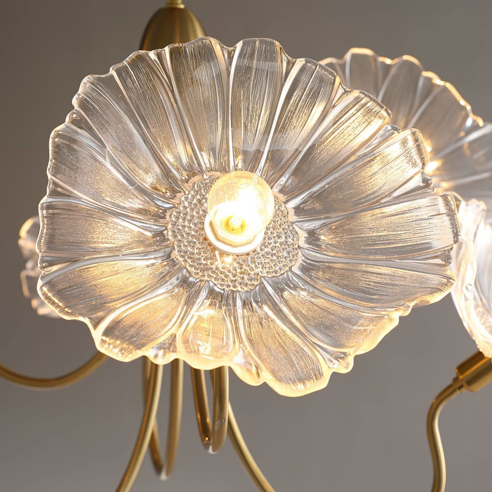 Lotus Leaf Glass Chandelier ∅ 35.4″ - Luxehomezone