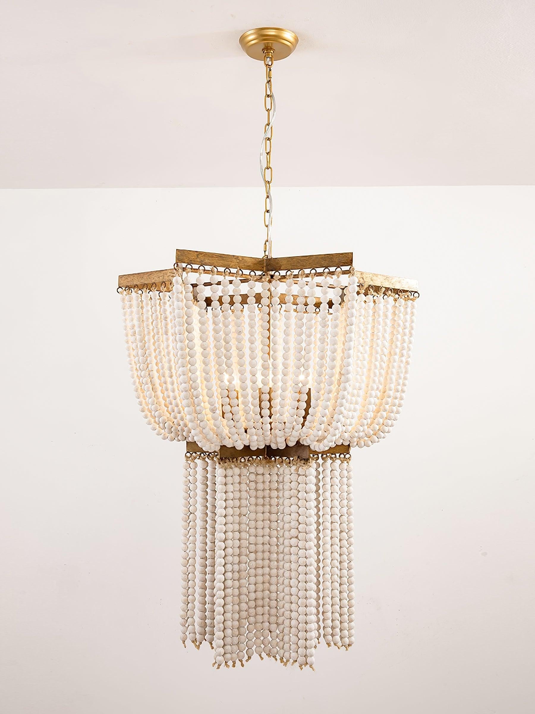 Estrella Chandelier Φ 24″ - Wooden Beads-1-Luxehomezone