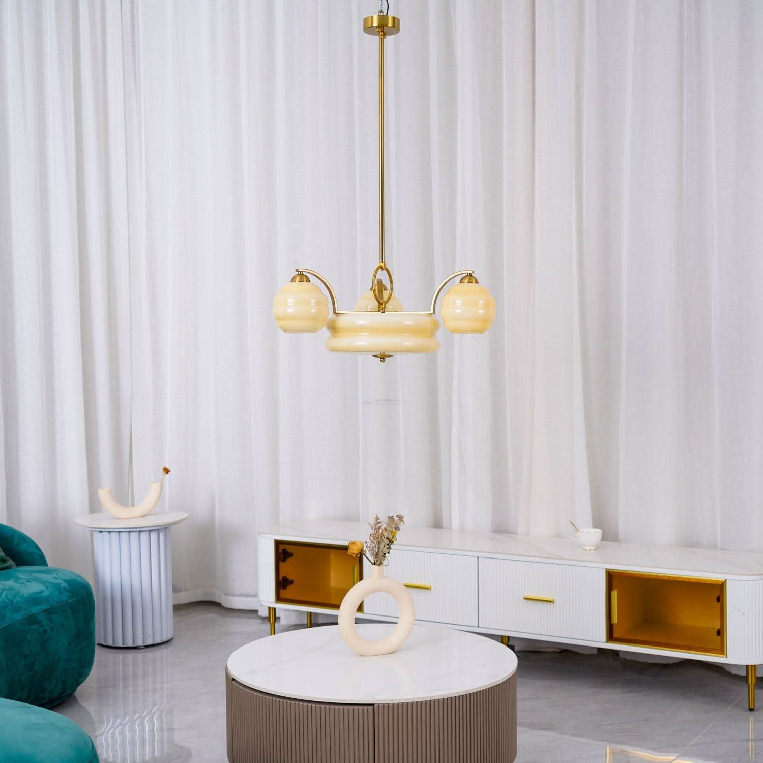Art Deco Vintage Chandelier with 3+1 heads/5+1 heads - Luxehomezone
