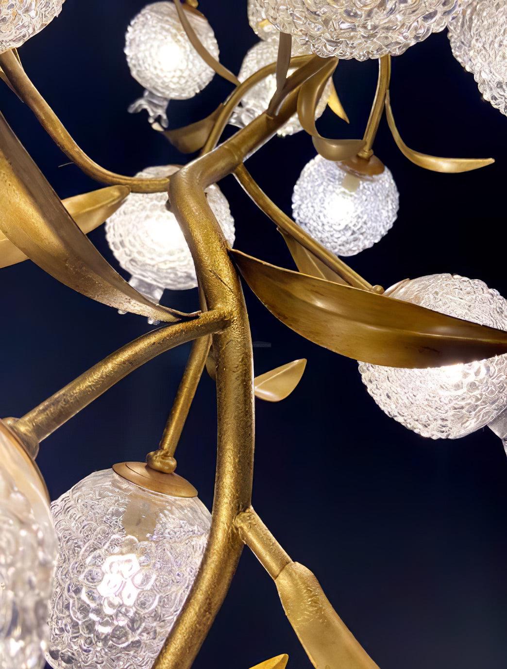 Pomegranate Brass Chandelier ∅ 19.7″ - Helia, Semi Flush Mounts-1-Luxehomezone