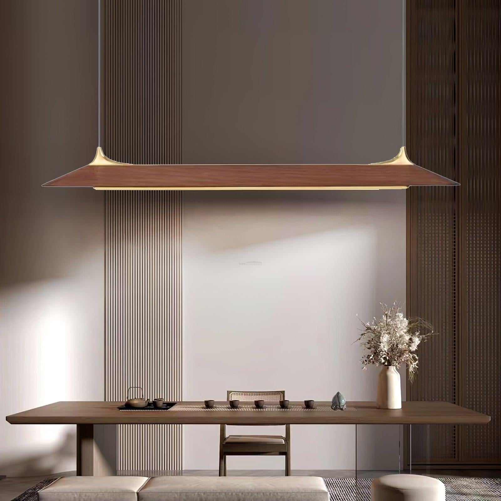 Luxehomezone Wooden Linear Chandelier - Bar-1-Luxehomezone