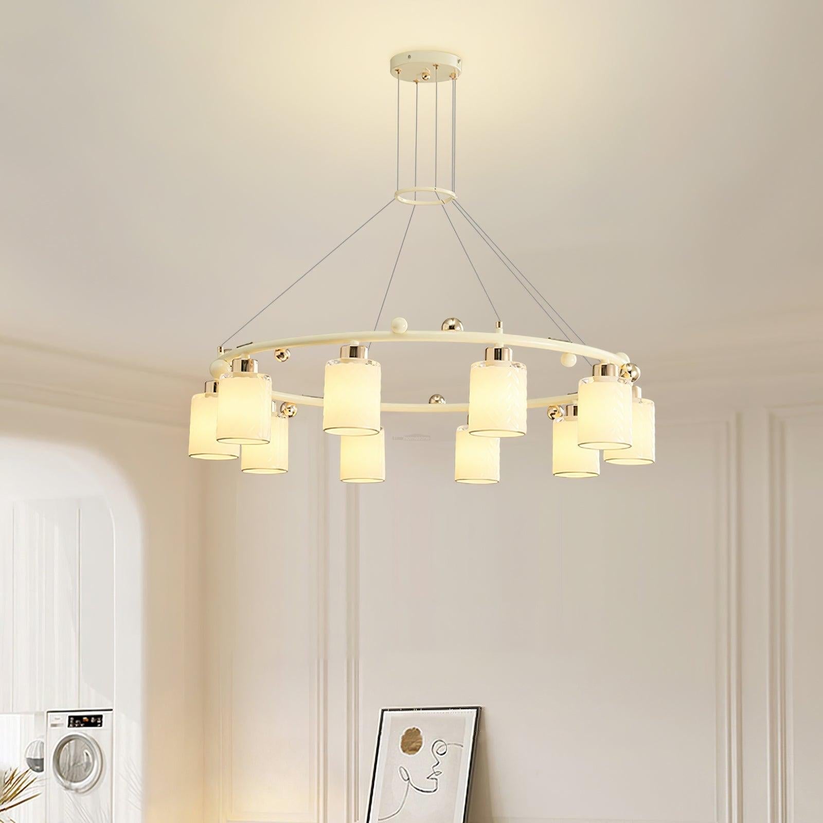 Round Glass Cup Chandelier - Cylinder-1-Luxehomezone