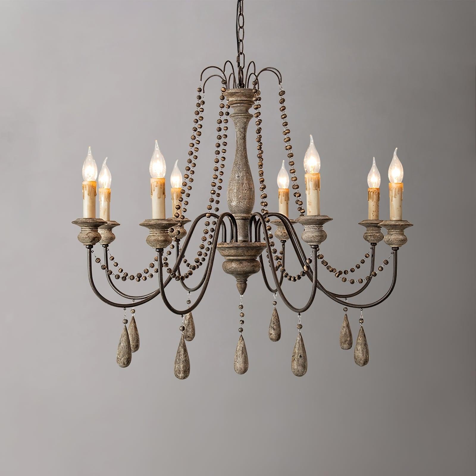 Candle Style Beaded Chandelier Φ 29.5″ - Candle-1-Luxehomezone