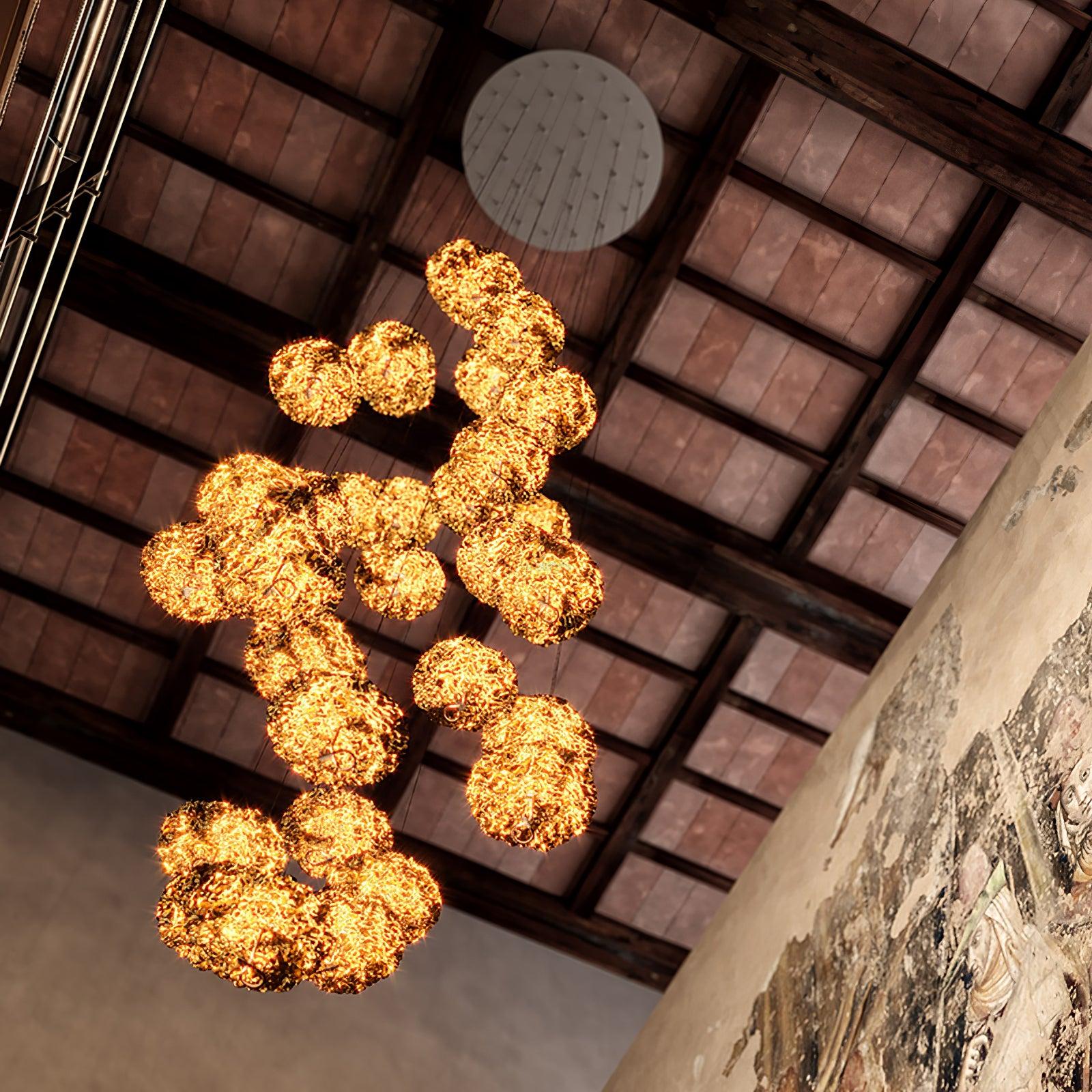 Brass Aviary Constellation Chandelier with 1/3/6/10/17/22 heads - Helia-1-Luxehomezone