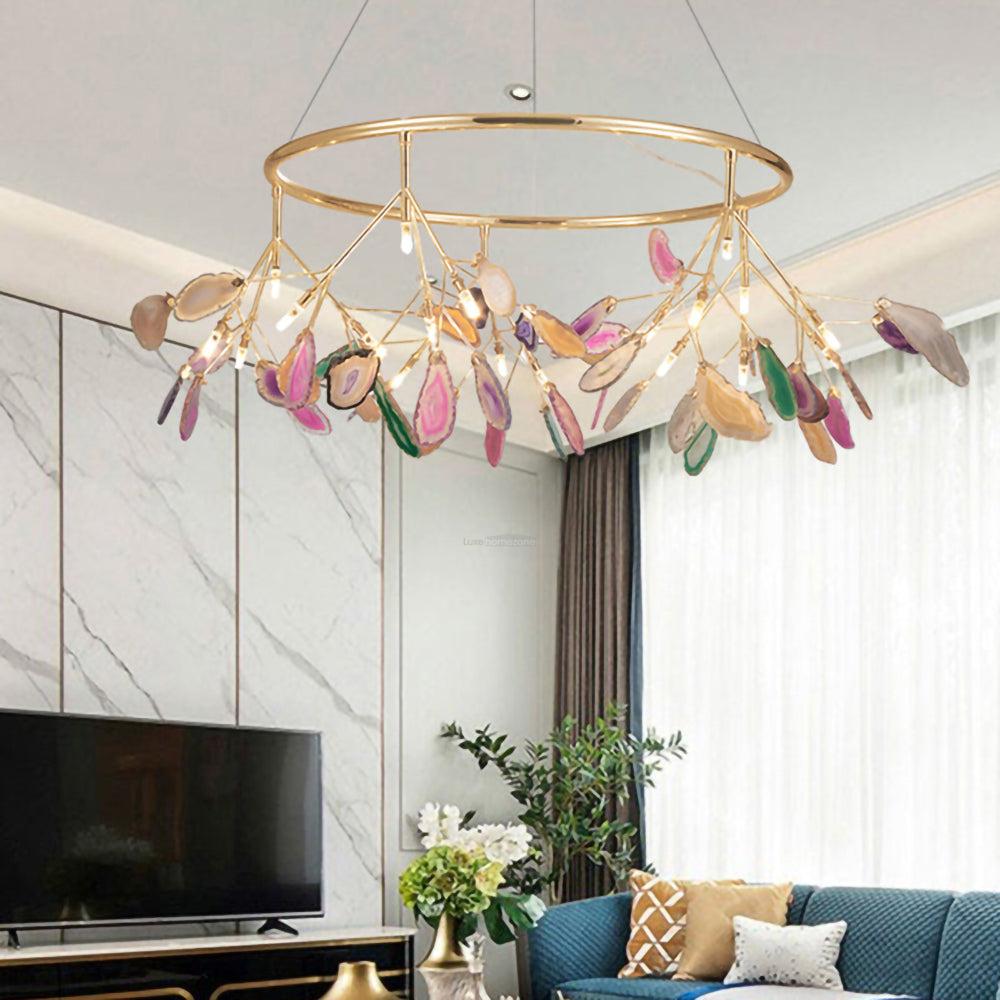 Agate Flake Chandelier with 4/12/16/20 heads - Branch-1-Luxehomezone