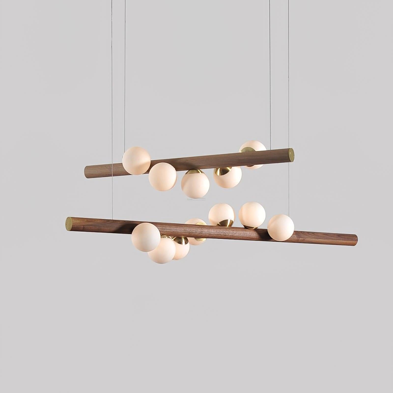 Scandinavian Wooden Pendant - Walnut & White, Wood-1-Luxehomezone