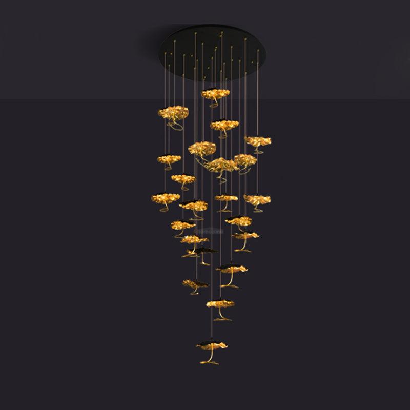 Brass Aviary Constellation Chandelier with 1/3/6/10/17/22 heads - Helia-1-Luxehomezone
