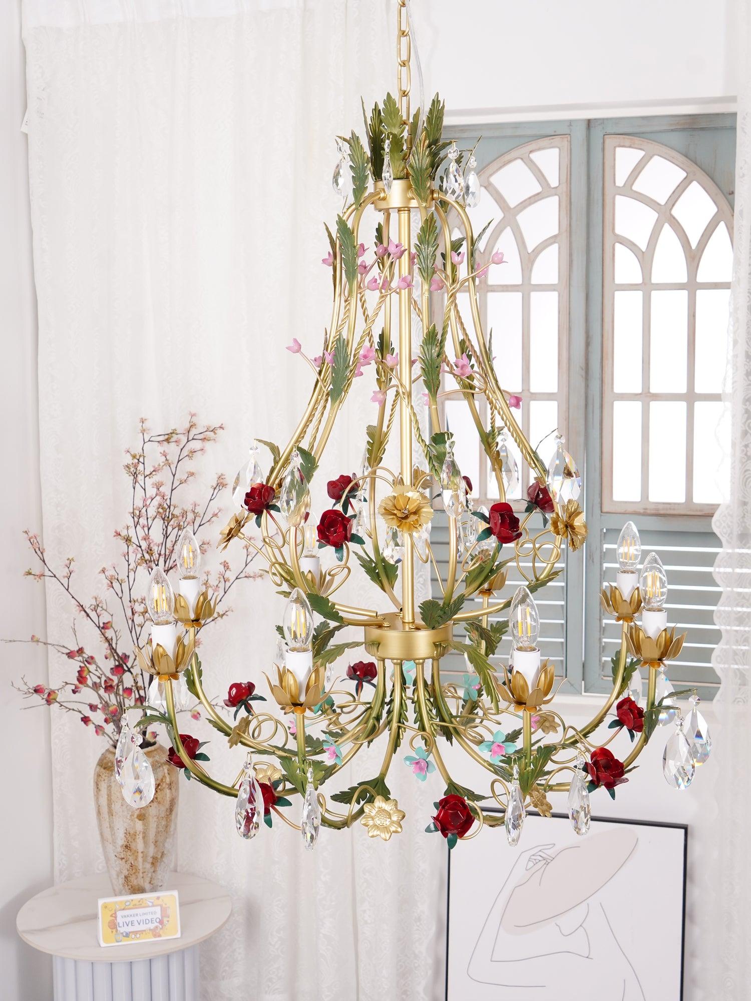 Candle Style Rose Love Chandelier with 6/8 heads - Candle-1-Luxehomezone