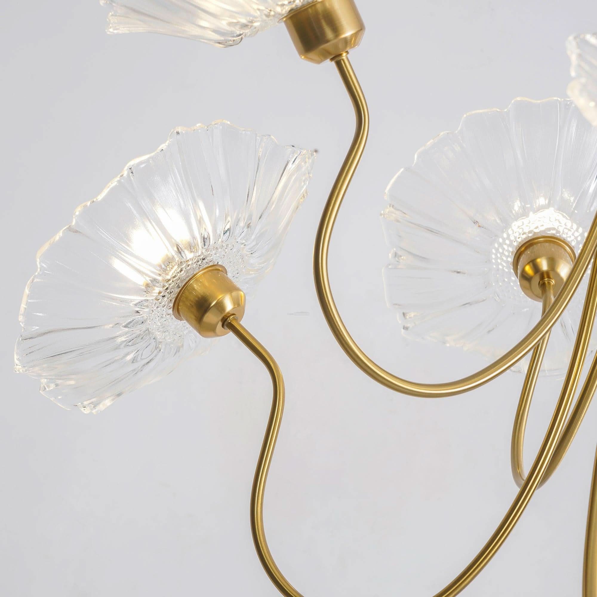 Lotus Leaf Glass Chandelier ∅ 35.4″ - Luxehomezone