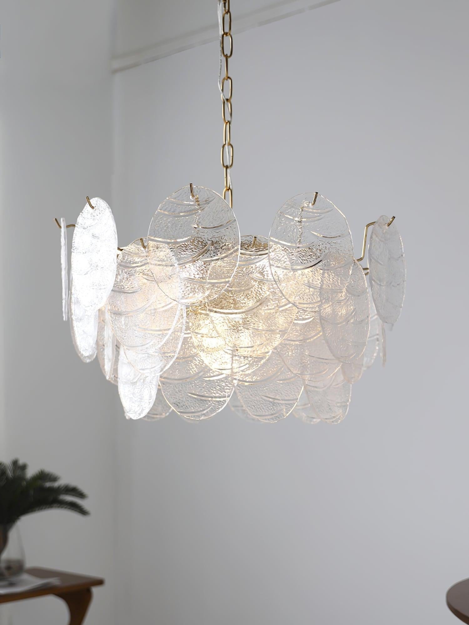 Glass Disc Chandelier with 4/6/9/12 heads - Cylinder-1-Luxehomezone