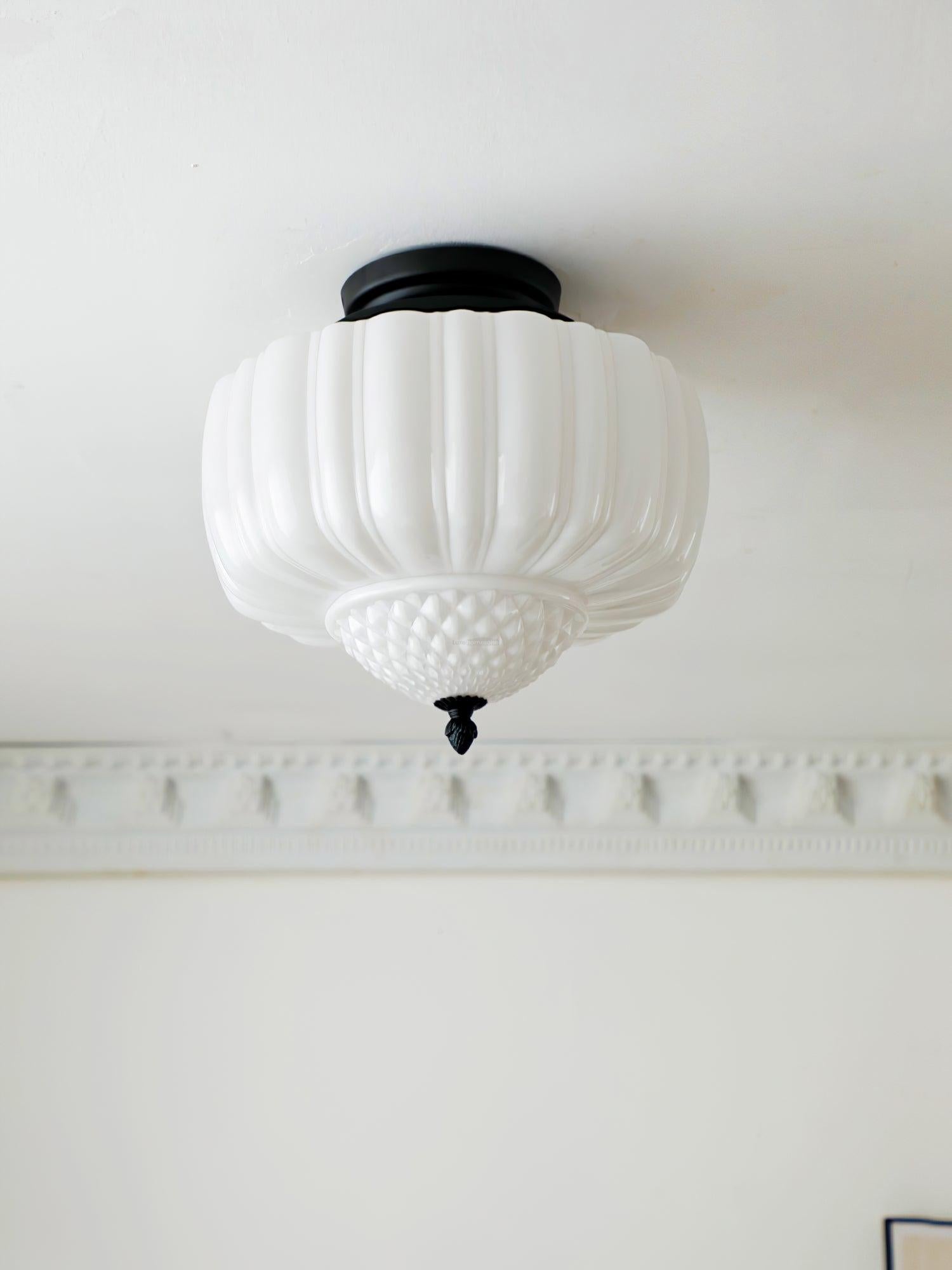 Charles Edwards Taper Flush Mount - Black & White, Charles, Semi Flush Mounts-1-Luxehomezone