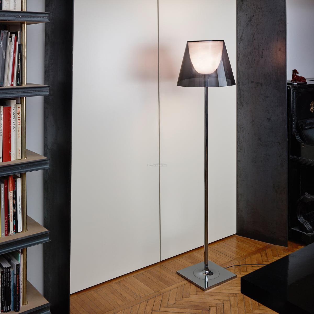 Chrome Prism Floor Lamp ∅ 15.7″ - Art Glass-1-Luxehomezone