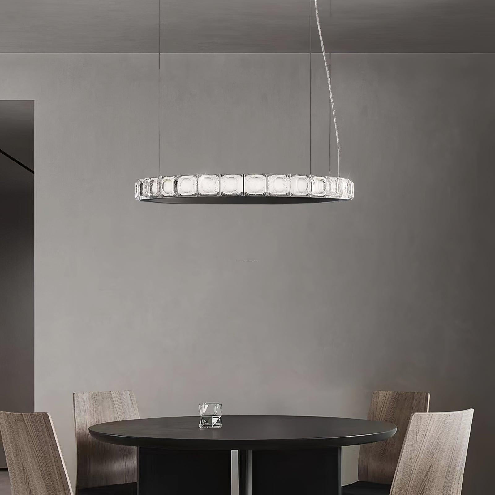 Aura Ring Chandelier ∅ 15.7″ - Straps-1-Luxehomezone