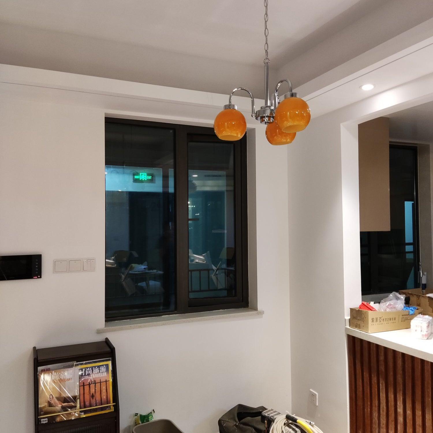 Loa Chandeliers with 3/4/5 heads - Glass Chandelier, Persimmon-1-Luxehomezone