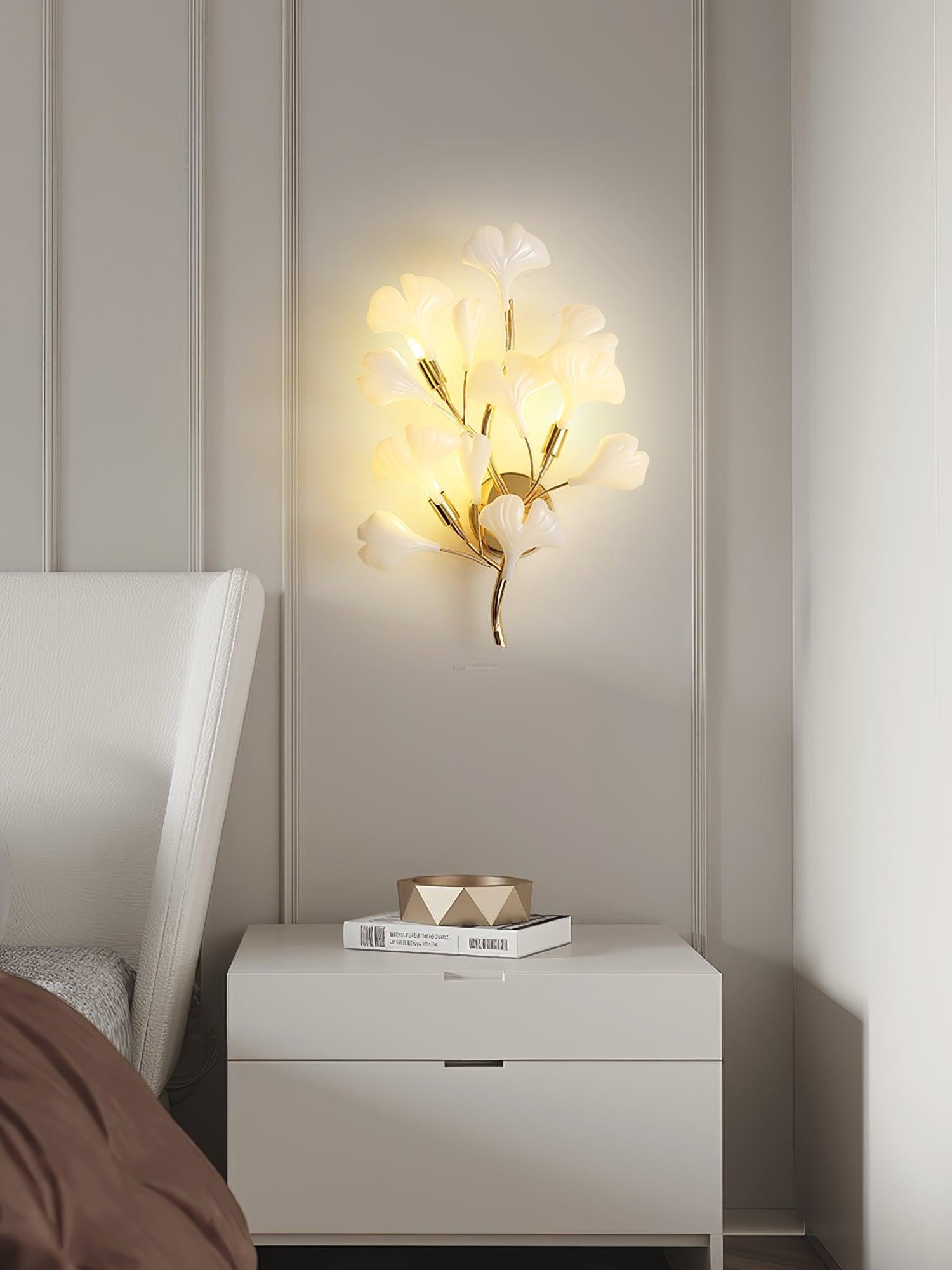 Gingko Wall Lamp with Leaves - Luxehomezone