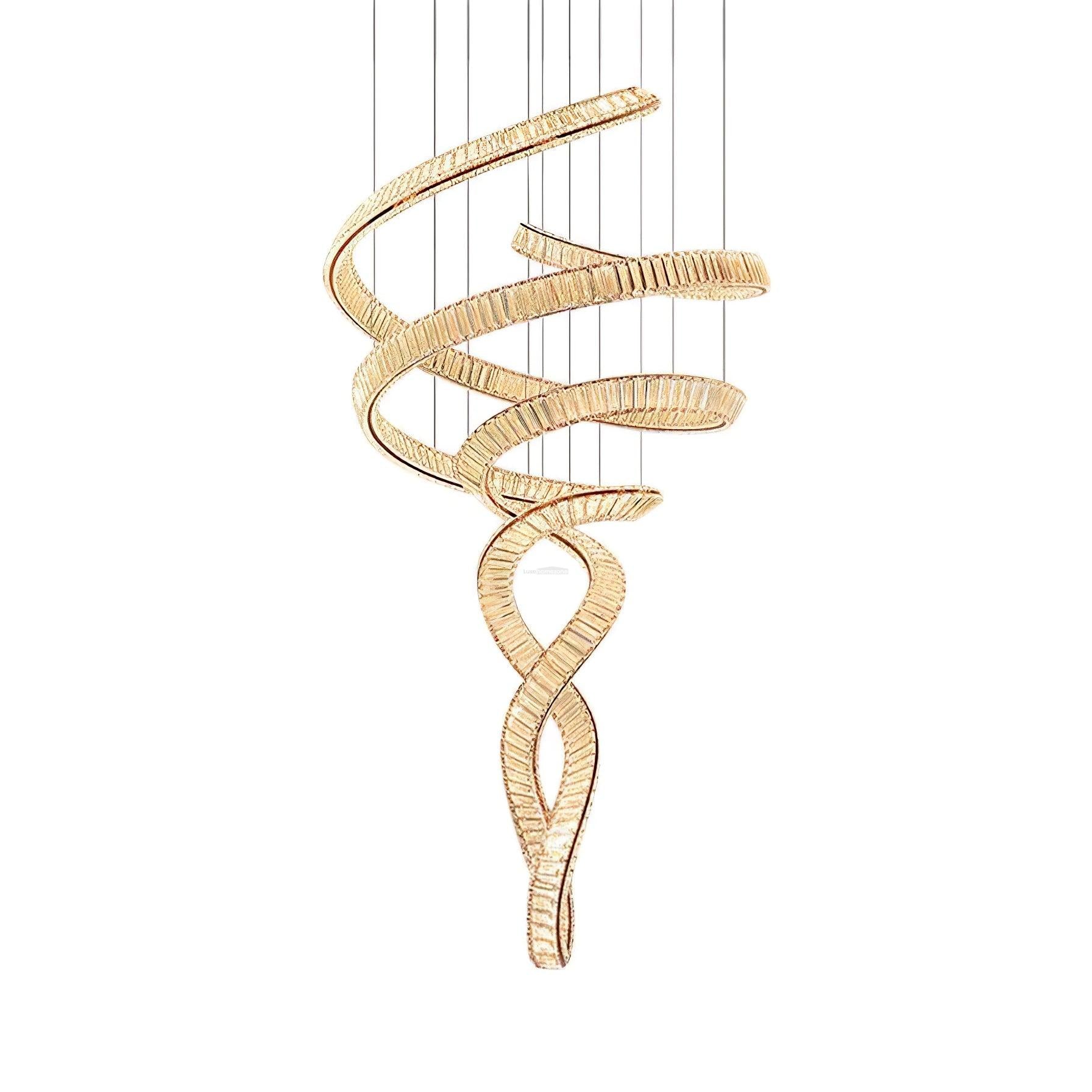 Long Spiral Crystal Chandelier ∅ 31.5″ - Crystals, Straps-1-Luxehomezone
